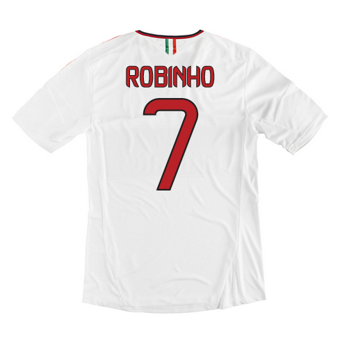13-14 AC Milan #7 Robinho Away White Soccer Shirt - Click Image to Close